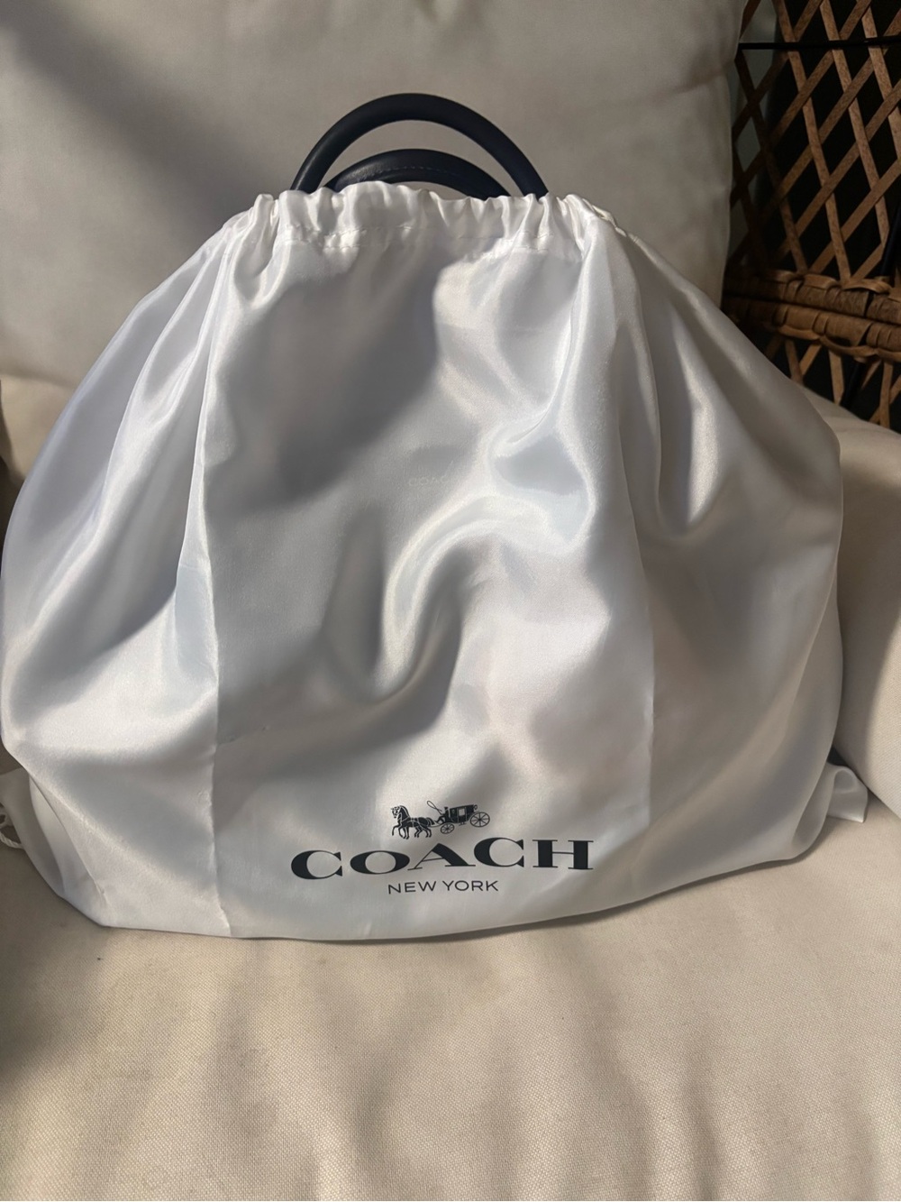 Coach Empire 40 Navy Leather Satchel with Gold Hardware - Picture 14 of 14